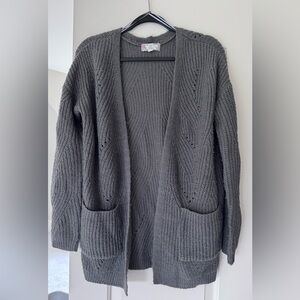 Gray Women's Oversized Cardigan Sweater